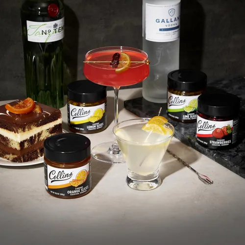 Miniatura 7 de Collins - Kit de decoración de cóctel de cítricos y bayas – Limón confitado, lima, rodajas de naranja y fresas en almíbar – Adornos de cóctel