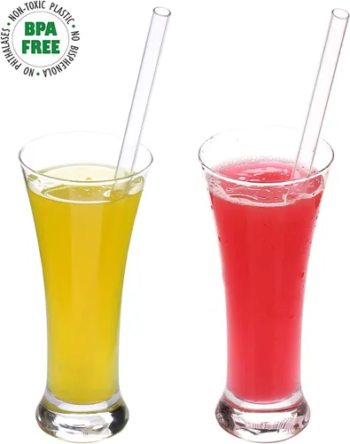 Miniatura 7 de Dakoufish Pajitas reutilizables para batidos de 10 pulgadas de largo, boca ancha, pajitas rectas de plástico para batidos de leche, juego de 6
