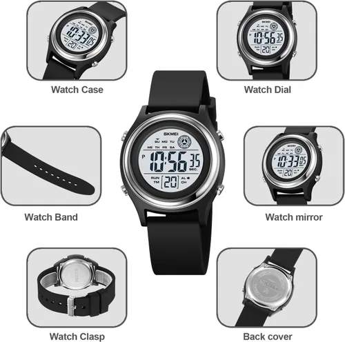Miniatura 7 de Gosasa Reloj digital de moda para mujer, reloj multifuncional impermeable deportivo LED para mujer
