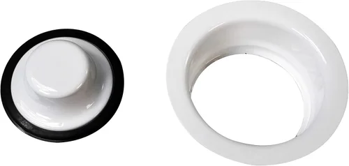 Miniatura 4 de Westbrass D2165-50 Colador de cesta de cocina grande estilo poste con brida de eliminación de residuos y tapón, capa en polvo blanco Blanco
