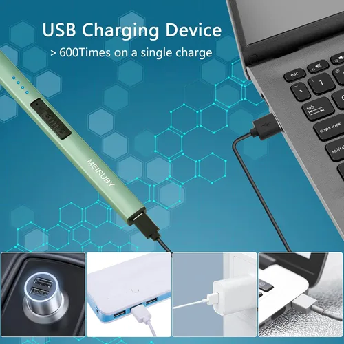 Miniatura 6 de MEIRUBY Encendedor Eléctrico de Velas, Regalos para Rellenos de Medias de Navidad para Mujeres Mamá Hombres Esposa Hermana, Encendedor USB de Arco