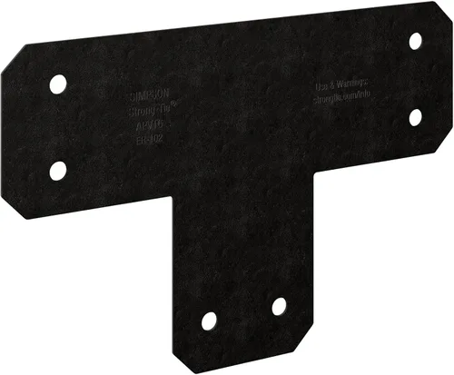 Simpson Strong-Tie APVT6 Outdoor Accents Avant Collection ZMAX, correa en T negra con recubrimiento en polvo para 6x6 (paquete de 8)