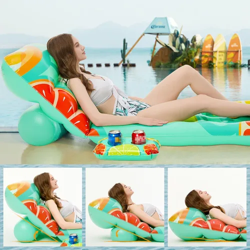 Miniatura 3 de Jasonwell Flotador Inflable de Piscina para Adultos - Flotadores de Piscina Sillón Flotante Balsa de Silla Flotante con Respaldo Ajustable