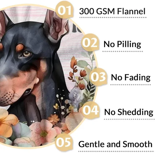 Miniatura 4 de Doberman - Manta suave, mullida y cálida, manta pequeña de 30 x 40 pulgadas para sofá, oficina, regalo verde lindo para los amantes de los perros