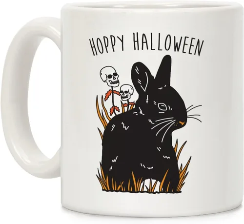Miniatura 131 de LookHUMAN Taza de Café de Halloween – Halloween Is Meowgical Tazas, Taza de Café Espeluznante Idea de Regalos de Taza, 15 Onzas 10-Blanco