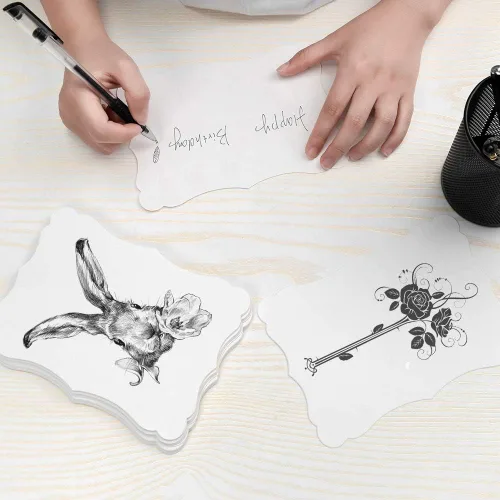Miniatura 6 de Paquete de 50 tarjetas de papel kraft en blanco, cartulina, papel grueso, color marrón, tarjetas de felicitación para menús de tarjetas de regalo