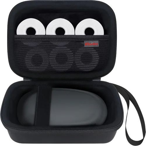 Elonbo Estuche de transporte para impresora de etiquetas Bluetooth SUPVAN E10, soporte portátil de almacenamiento para impresora de etiquetas Negro