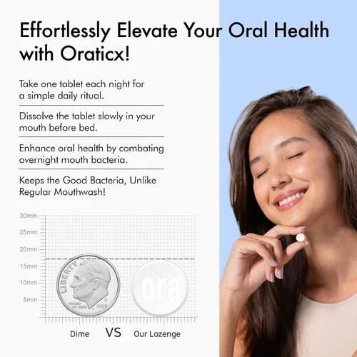 Miniatura 4 de OraTicx - Probióticos orales para dientes y encías, sabor a uva, 30 unidades, 1 paquete Clinically Studied Probiotic, Supports Teeth & Gums at