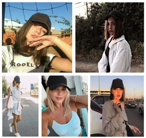 Miniatura 7 de Qlenkay Gorra de béisbol con extensiones de cabello recto, fleco corto, peinado ajustable, extraíble peluca y sombrero ,14 pulgadas para mujer y niña