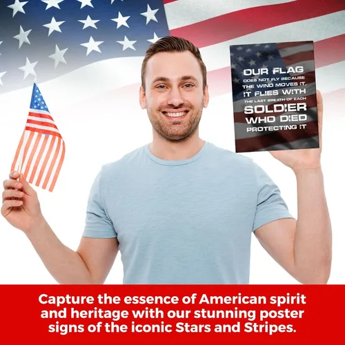 Miniatura 7 de Circa Print Impresión de pared de la bandera de Estados Unidos, vibrante gráfico motivacional con refranes, carteles e impresiones de banderas