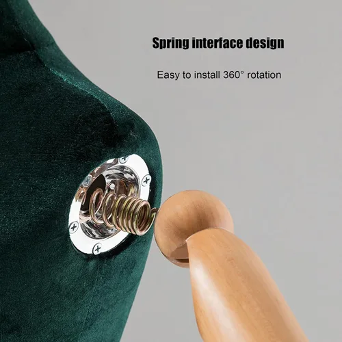 Miniatura 2 de Torso de maniquí de forma de vestido femenino, altura del cuerpo del maniquí de terciopelo ajustable, con brazo de madera maciza y base de metal