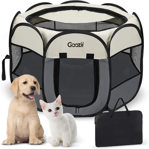 Miniatura 13 de Goozii Corralito portátil plegable, perros, interior y exterior, funda con cremallera, cubierta superior, puerta, para piso, gatos grandes, conejos