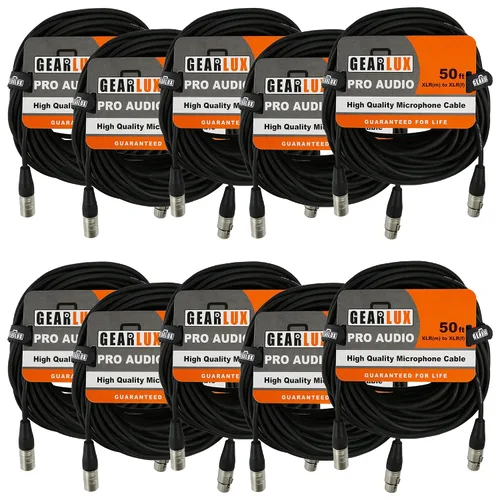 Miniatura 40 de Gearlux – Cable de micrófono XLR, completamente balanceado, macho a hembra, 25 pies - Paquete de 3