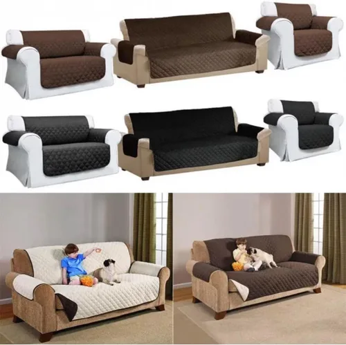 Miniatura 3 de Funda de sofá acolchada, lavable, extraíble, antidesgaste, protector de muebles para mascotas o niños (1, 2 plazas)