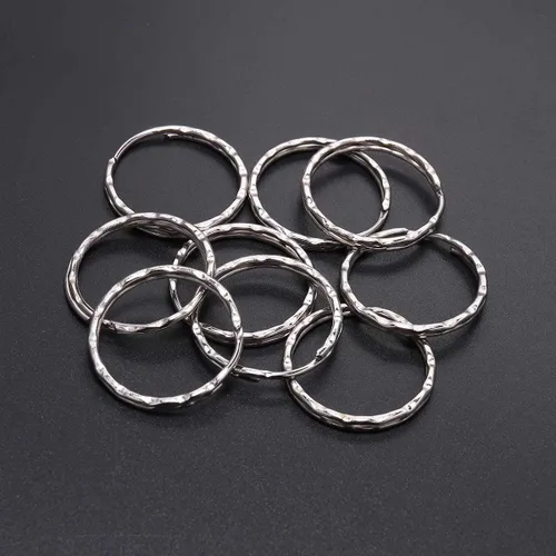 Miniatura 3 de 30 unids/lote de rodio Color Split Llaveros 0.984 in Llavero Llavero Llaveros Cierre Hallazgos Clave para DIY Joyería Fabricación Accesorios