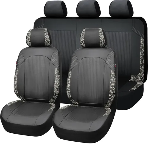 Miniatura 13 de Flying Banner - Juego completo de fundas para asiento de automóvil de cuero sintético, para asientos delanteros y traseros, estilo de moda, fácil