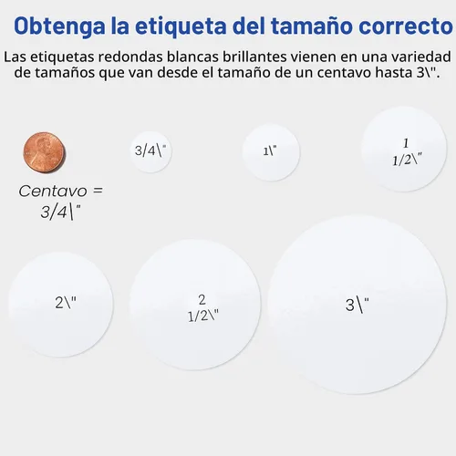 Miniatura 9 de Avery Etiquetas redondas imprimibles con Sure Feed, 2.5" de diámetro, blanco brillante, 90 etiquetas personalizables (22830)