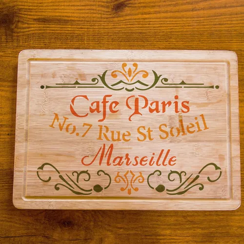 Miniatura 4 de FINGERINSPIRE Classic Cafe Paris - Plantillas de pintura de 11.7 x 8.3 pulgadas, plantillas francesas de plástico, plantillas de dibujo, decoración
