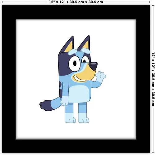 Miniatura 7 de Gallery Pops Bluey - Arte de pared con ondas azules, versión enmarcada negra, 12 x 12 pulgadas