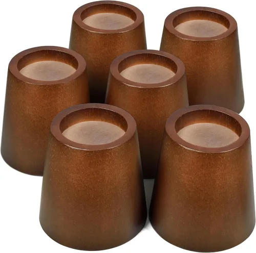 Miniatura 9 de Juego de 6 elevadores de madera redondos de 3 pulgadas para muebles, elevadores de madera resistentes para marco de cama, mesa, sofá, escritorio