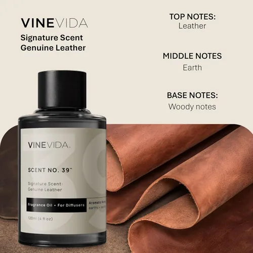VINEVIDA Aceite de fragancia de cuero genuino para difusores de aire frío, aceites esenciales para recarga de aceite difusor y ambientador en