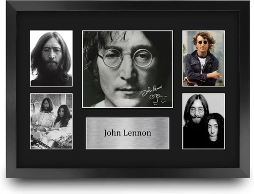 HWC Trading John Lennon Los Beatles 40 x 30 cm (A3) Regalos Impresos Autógrafo Firmado Imagen para Fanáticos de Recuerdos Musicales - 40 x 30 cm (16