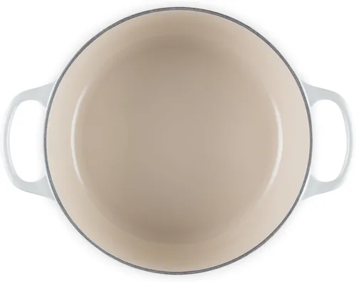 Miniatura 3 de Le Creuset Horno holandés redondo de hierro fundido esmaltado, 4.5 cuartos de galón, merengue