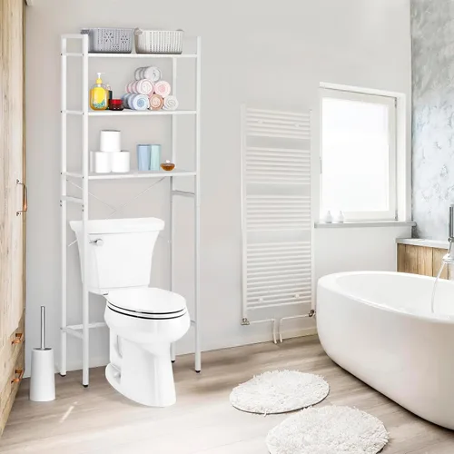 Miniatura 5 de ZenStyle Almacenamiento sobre el inodoro, estante organizador de baño de 3 niveles, estante multifuncional para ahorrar espacio independiente, fácil