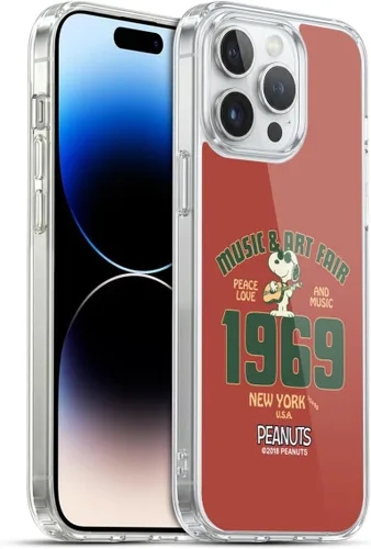 Miniatura 200 de Head Case Designs Funda de gel Woodstock 50th con licencia oficial de Peanuts Snoopy Guitar 1969 [protección de grado militar] compatible con Apple