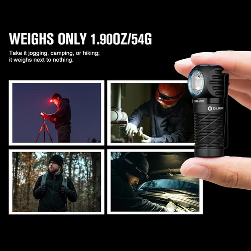 Miniatura 3 de OLIGHT Perun 2 Mini linterna frontal LED de 1100 lúmenes, linterna frontal recargable con opción de luz roja, ideal para trabajar, senderismo, Negro