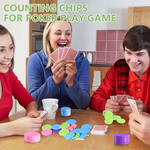 Miniatura 6 de SenseYo 200 fichas de póquer de plástico de 1.45 pulgadas con caja de almacenamiento para niños, contador de cartas, contador de cartas