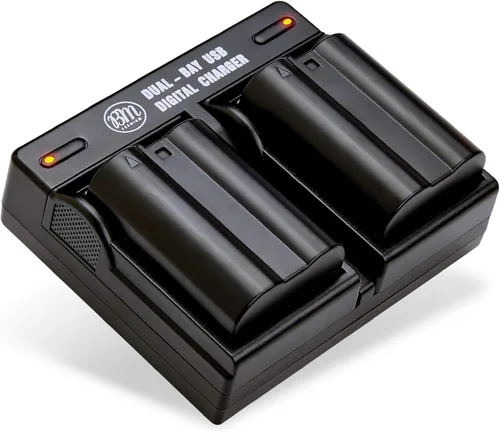 BM Premium Paquete de 2 baterías EN-EL15C de alta capacidad y cargador de batería de doble bahía para Nikon Zf, Z5, Z6, Z6II, Z7II, Z8, D780, D850,