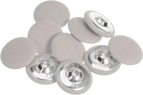 Miniatura 101 de HARFINGTON 10 botones de tela de 24L cubiertos de tela de 0.59 pulgadas, vástago de metal, botones de costura redondos para trajes, blusas de Azul