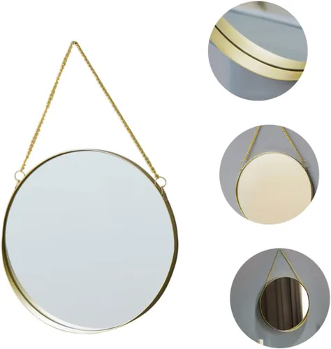 Miniatura 3 de FOMIYES Espejo de vanidad Espejo de pared de adorno Decoración de espejo redondo Decoración Espejo cosmético Espejo nórdico Espejo de pared de metal
