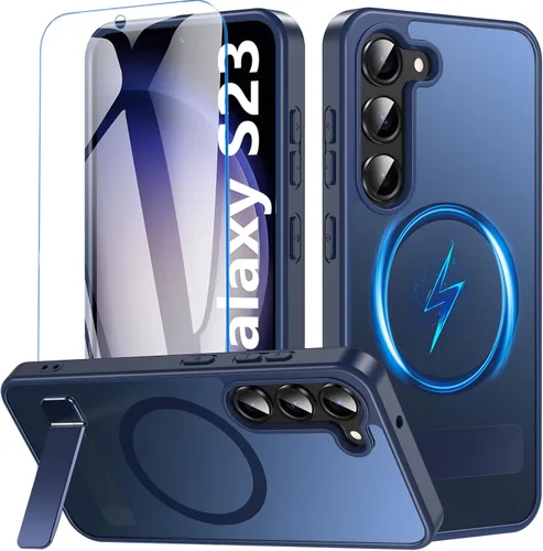 Miniatura 31 de Funda OWKEY Samsung Galaxy A13 5G, Funda Magnética para Teléfono con Soporte y Protector de Pantalla, Funda Protectora Antihuellas y a Prueba de A13