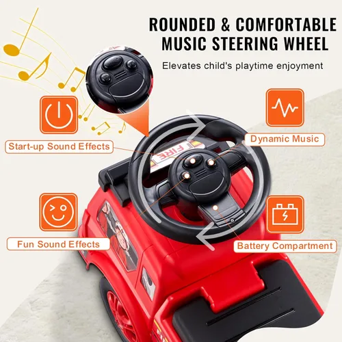 Miniatura 4 de VEVOR Coche de Paseo con Empuje para Niños Pequeños, Edades 19+ Meses, Coche de Carreras, Juguete de Paseo para Niños Pequeños que Pasa de Sentado a