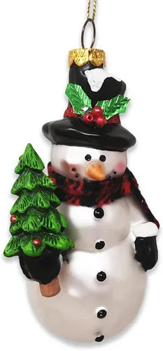 Miniatura 8 de Adorno navideño de cristal de chef de muñeco de nieve alegre