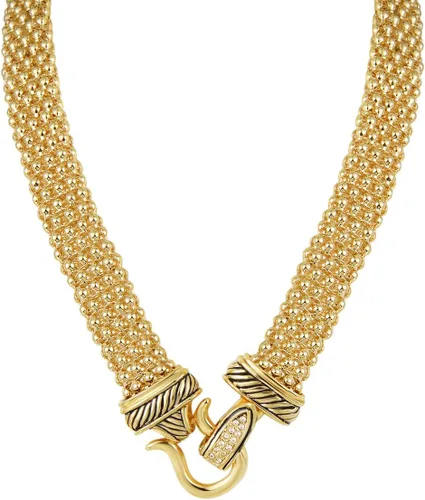 Collar corto de 18.9 in cadena de palomitas de maíz Clap magnético Clap Clásico Elegante Vintage Antiguo Joyería