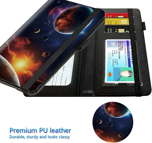 Miniatura 59 de Funda para chequera para hombres y mujeres, cartera de cuero RFID con ranuras para tarjetas de crédito, soporte de cheques duplicados personales