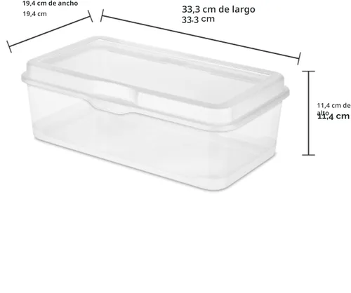Miniatura 3 de Sterilite Paquete de 6 Cajas de Almacenamiento Rectangulares Grandes con Tapa Abatible, de Plástico Transparente con Tapa con Bisagras - Organizador