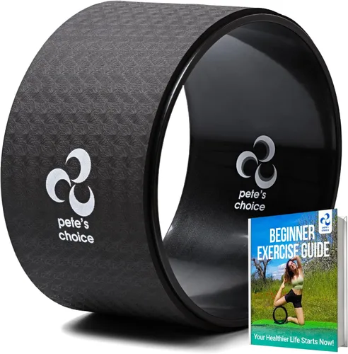 Rueda de yoga extra ancha, mini rueda de yoga, kit de yoga apto para principiantes. Rodillo de espalda más cómodo, estable y más seguro. Mejora la