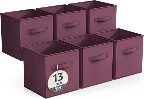 Miniatura 22 de Sorbus - Contenedores de almacenamiento de 11 pulgadas, cestas plegables de tela para organizar despensa, armario, estante, caja de juguetes, cubo