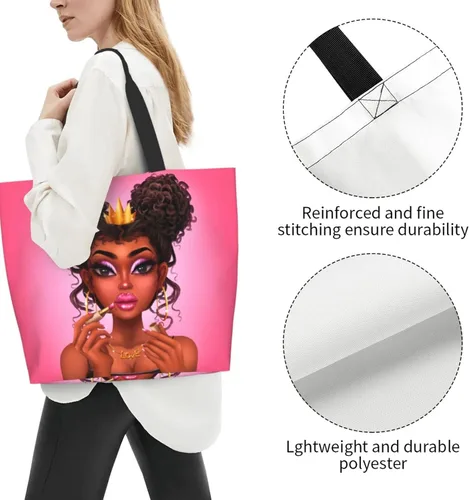 Miniatura 3 de Bolsas de mano para mujer afroamericana, con asa superior, para gimnasio, viajes, compras
