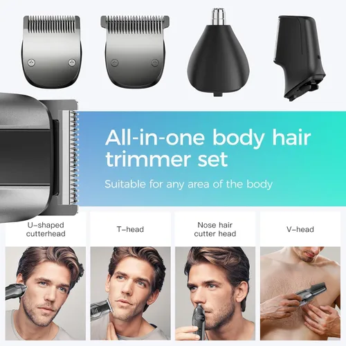 Miniatura 2 de kensen Manscape - Recortadora de pelo corporal de doble velocidad para hombres, recortadora de barba 4 en 1 para hombres, 210 minutos de tiempo