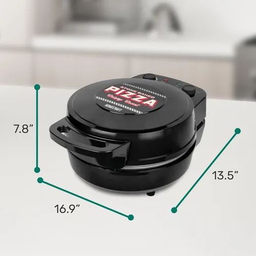 Miniatura 6 de Homecraft Horno de pizza horneado a piedra – 12 pulgadas estilo leñador para interiores, máquina de pizza eléctrica para encimeras – Piedra