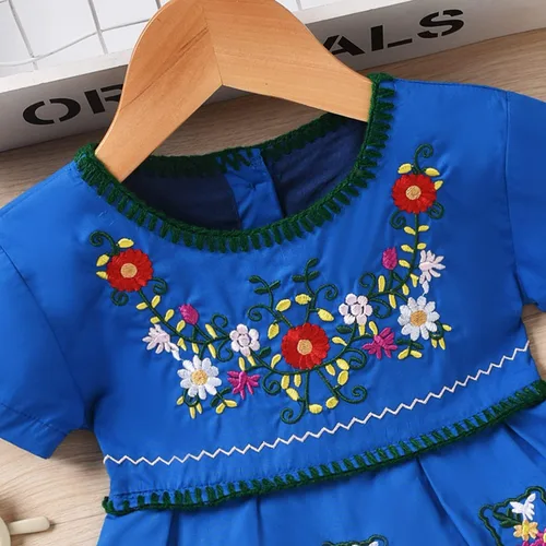 Miniatura 4 de Aalizzwell Vestido bordado de manga corta para bebé niña pequeña