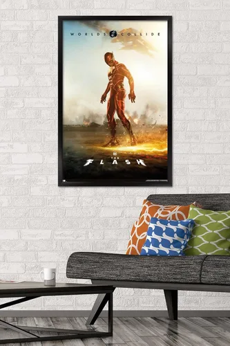Miniatura 2 de DC Comics Movie The Flash - Póster de pared de una hoja, 34 pulgadas de largo x 22.4 pulgadas de ancho, versión enmarcada en negro Versión con marco