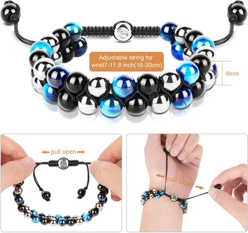 Miniatura 29 de Triple Protection Bracelet, CARPDIM Evil Eye bracelet and Black Obsidian evil eye Beads Bracelet for Men Women Healing Bracelets Bring Good Luck