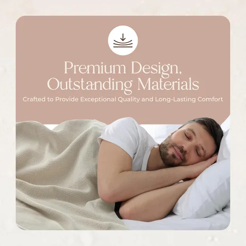 Miniatura 8 de Manta 100% algodón orgánico – Manta de algodón orgánico certificado GOTS & Fairtrade para cama con tejido de punto individual suave, pesado
