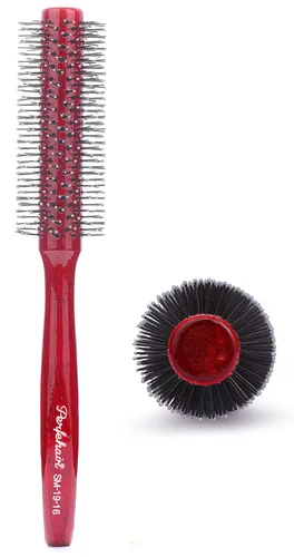 PERFEHAIR Cepillo de pelo redondo pequeño para secar con cerdas de nailon suaves, 1.5 pulgadas, cepillo de pelo rizado con volumen para hombres y